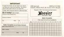 Load image into Gallery viewer, HOOSIER CIM200 Hoosier Registration Card
