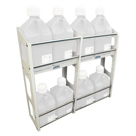 HEPFNER RACING PRODUCTS HRP6359-8-WHT Jug Rack 8 Position White - Stacker Style