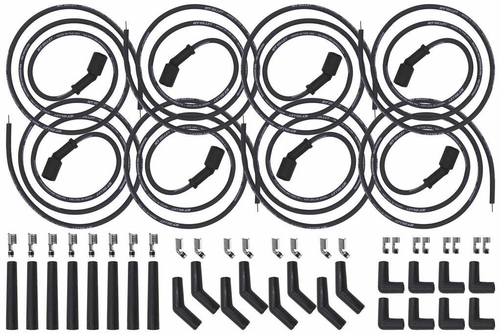 ICT BILLET 551083 Universal Spark Plug Wir e Set Remote Coil