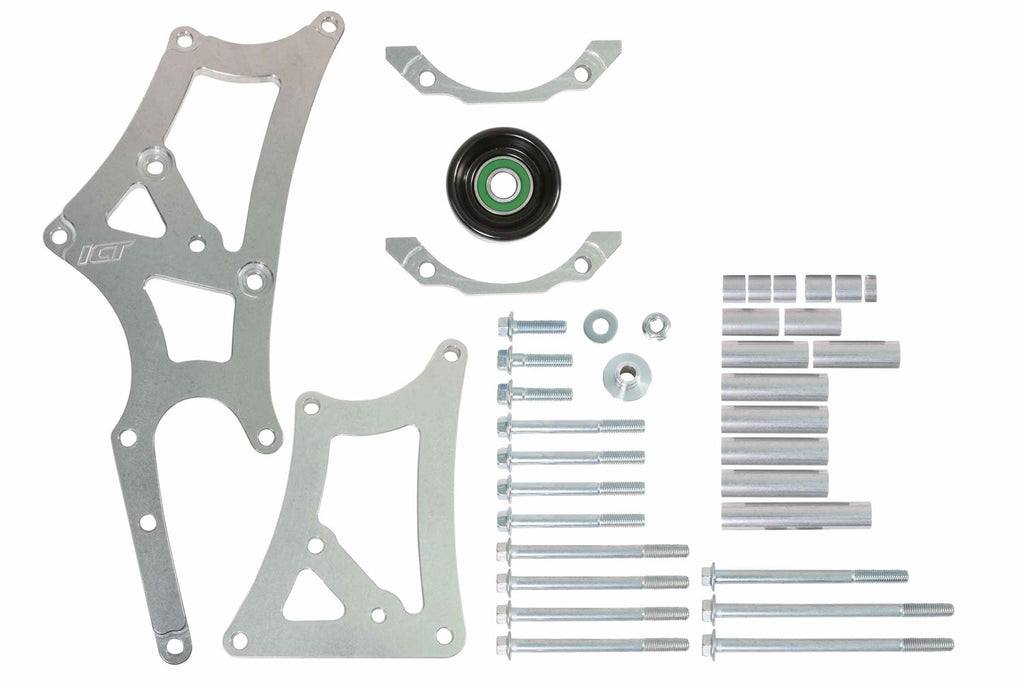 ICT BILLET 551127-3 ICT Billet Passenger Side High Mount Aluminum Air Conditioning Bracket for GM LS-Series with HT6 Compressor (Part #551127-3)