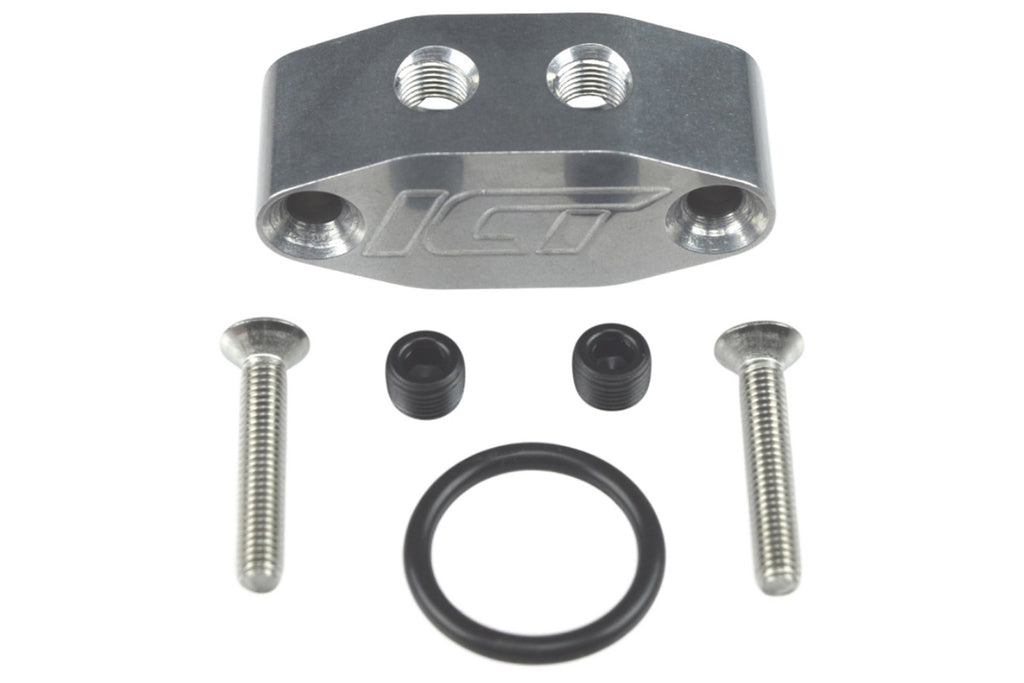 ICT BILLET 551533 ICT Billet LS Oil Cooler Adapter with Dual 1/8 NPT Ports