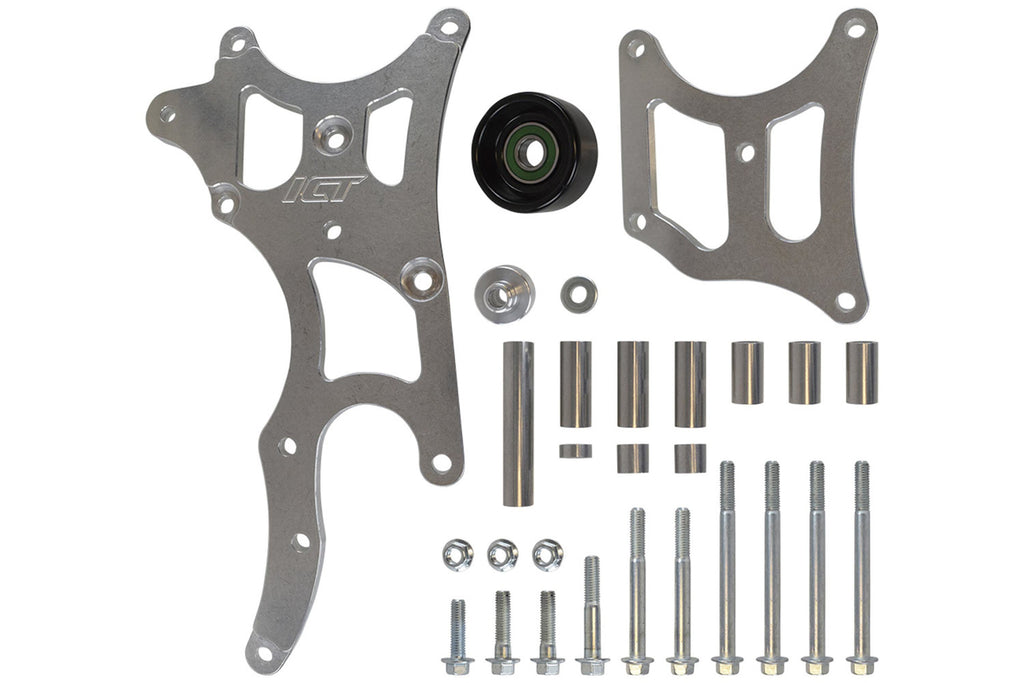 ICT BILLET 551777 ICT Billet LS Series Alternator and Power Steering Kit for GM Trucks, Part #551777
