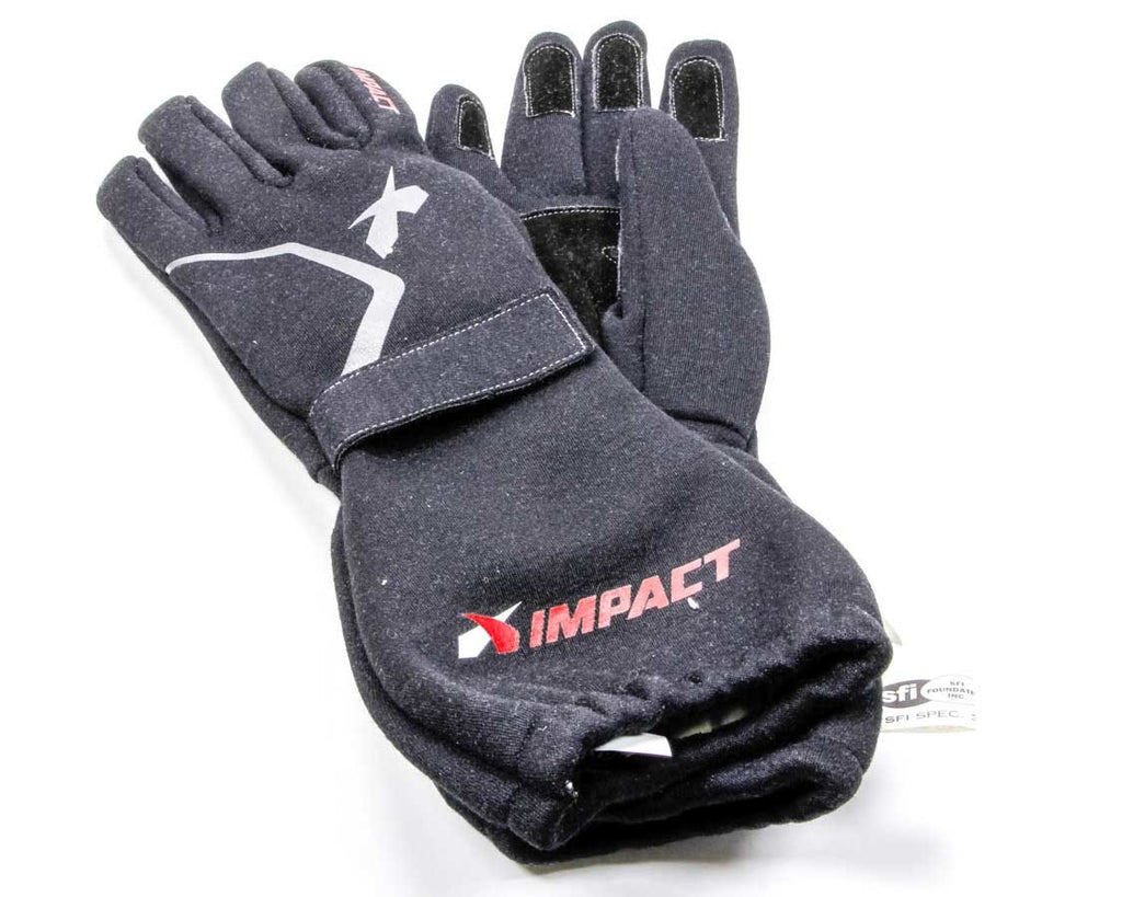 IMPACT RACING 37500410 Impact Racing Redline Drag Driving Gloves - Medium Size, Black, SFI 3.3/20 Certified