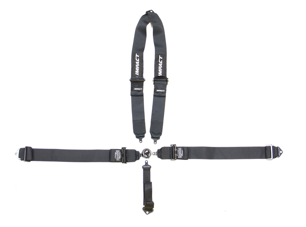 IMPACT RACING 57941111 5-PT Wizard Harness V-Type Shoulder P/D Grey