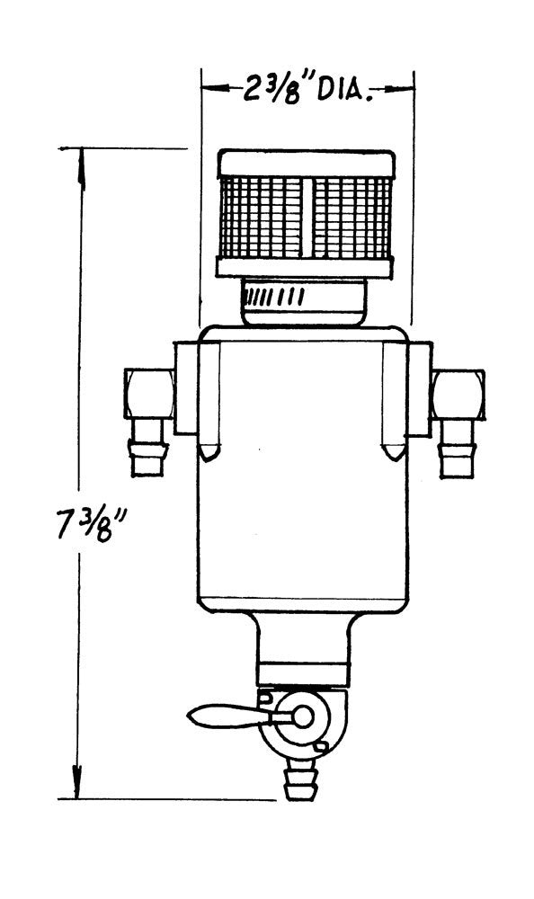 JAZ 605-375-01 Mini-Breather Tank w/3/8in Fittings