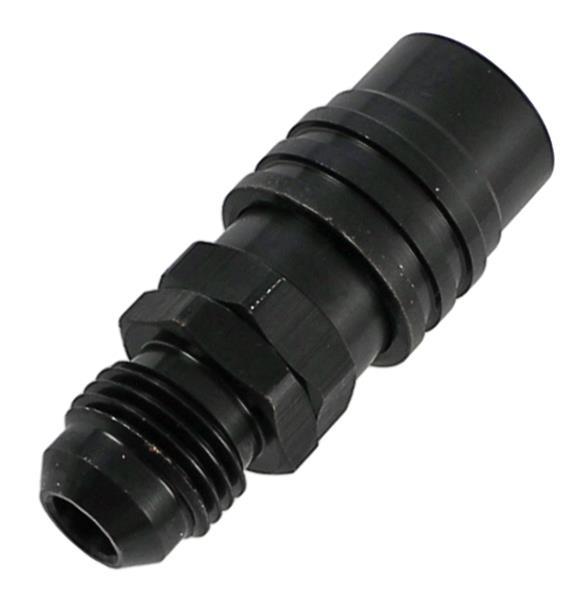 JIFFY-TITE 21406J JIFFY-TITE 21406J 6AN Straight Push Lock Valved Quick Connect Adapter, Black Anodized Aluminum