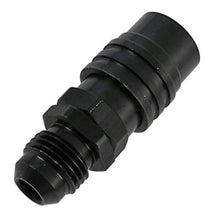 Load image into Gallery viewer, JIFFY-TITE 21406J JIFFY-TITE 21406J 6AN Straight Push Lock Valved Quick Connect Adapter, Black Anodized Aluminum