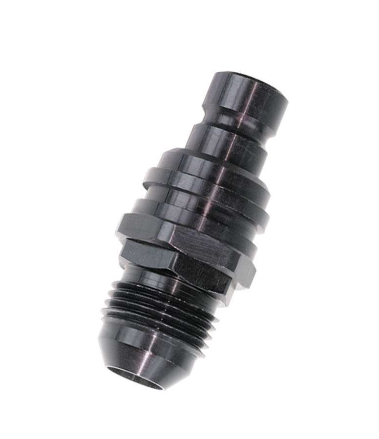 JIFFY-TITE 52408 Jiffy-Tite Quick Release Adapter for 5000 Series - 8 AN Male to Valved Quick Release Plug with FKM Seal, Black Anodized Aluminum