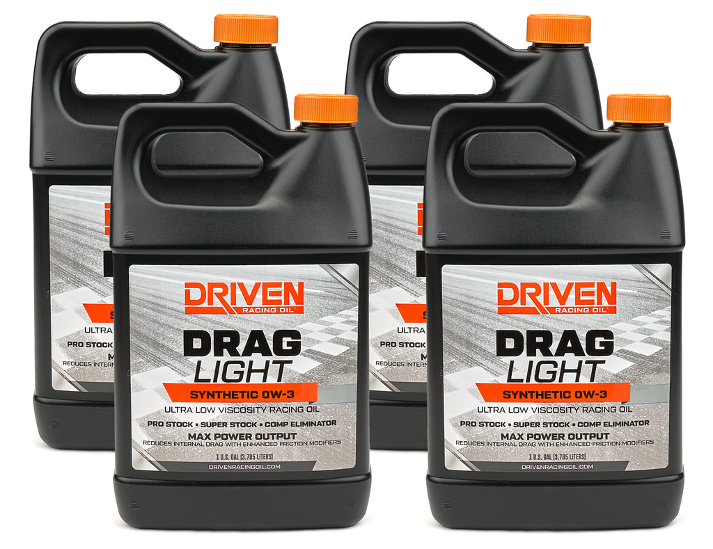 DRIVEN RACING OIL 03038-4 Driven Racing Oil Drag Light 0W3 Synthetic Motor Oil Set of 4 - 1 Gallon Jugs