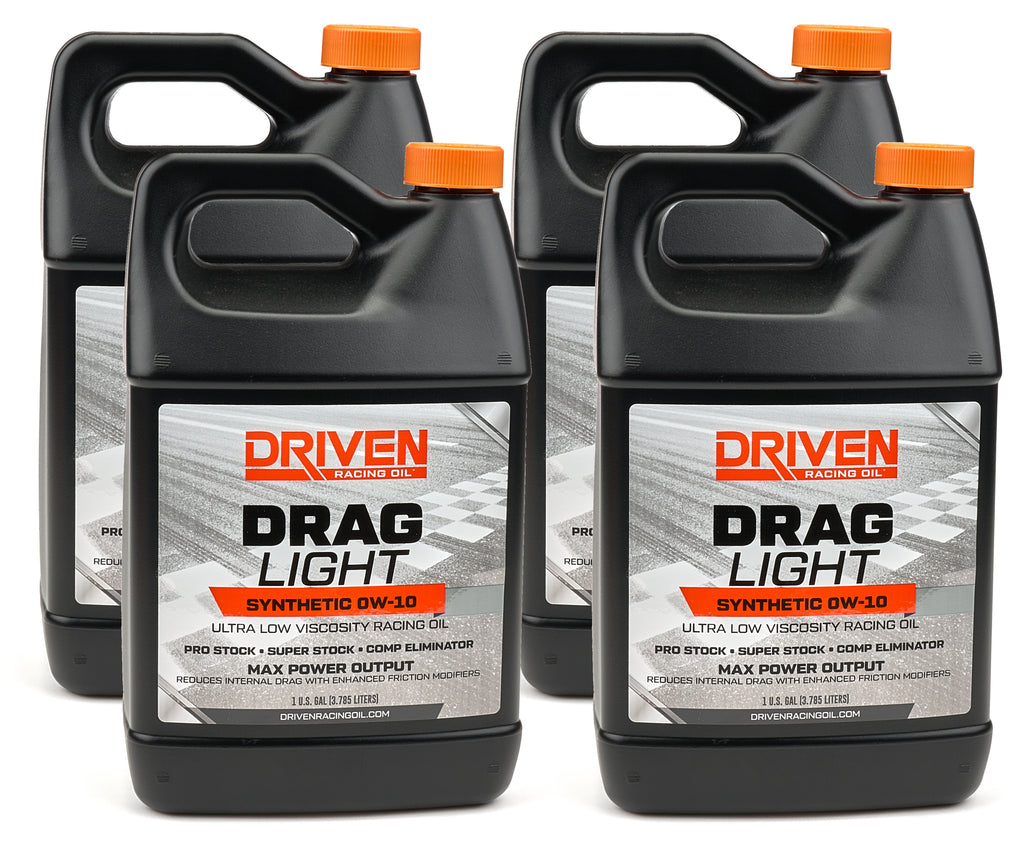 DRIVEN RACING OIL 03108-4 Driven Racing Oil Drag Light 0W10 Synthetic Motor Oil - Set of 4 Quarts