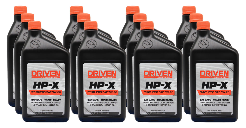 DRIVEN RACING OIL 17206-12 Driven Racing Oil HP-X 5W20 Synthetic Motor Oil - 1 Quart Bottles (Set of 12)
