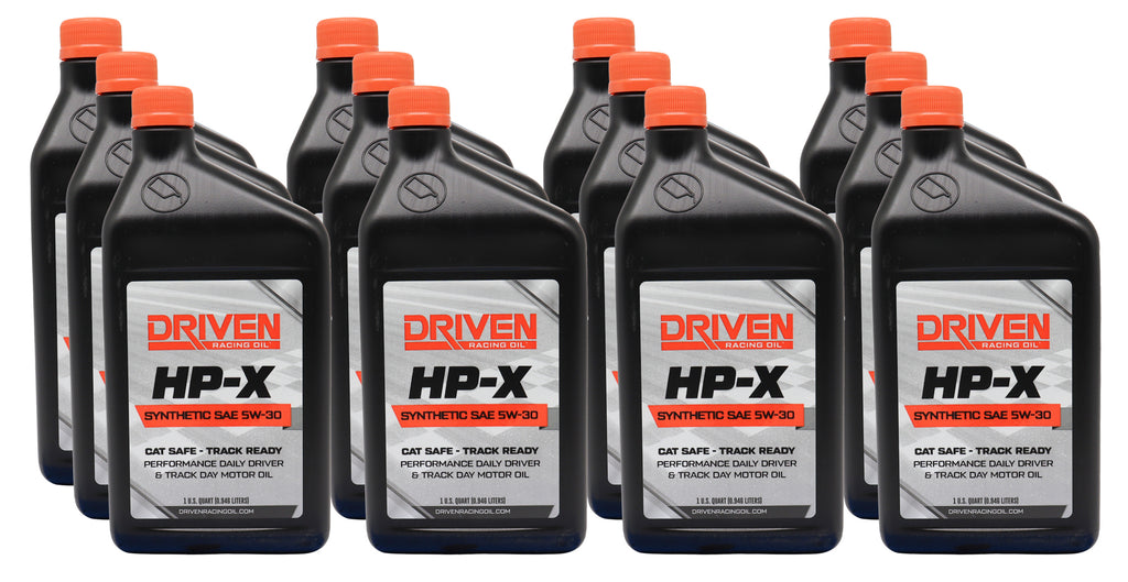 DRIVEN RACING OIL 17306-12 Driven Racing Oil HP-X 5W30 Synthetic Motor Oil - 1 Quart Bottles (Set of 12)
