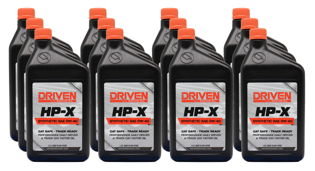 DRIVEN RACING OIL 17406-12 Driven Racing Oil HP-X 0W40 Synthetic Motor Oil - 1 Quart Bottles (Set of 12)