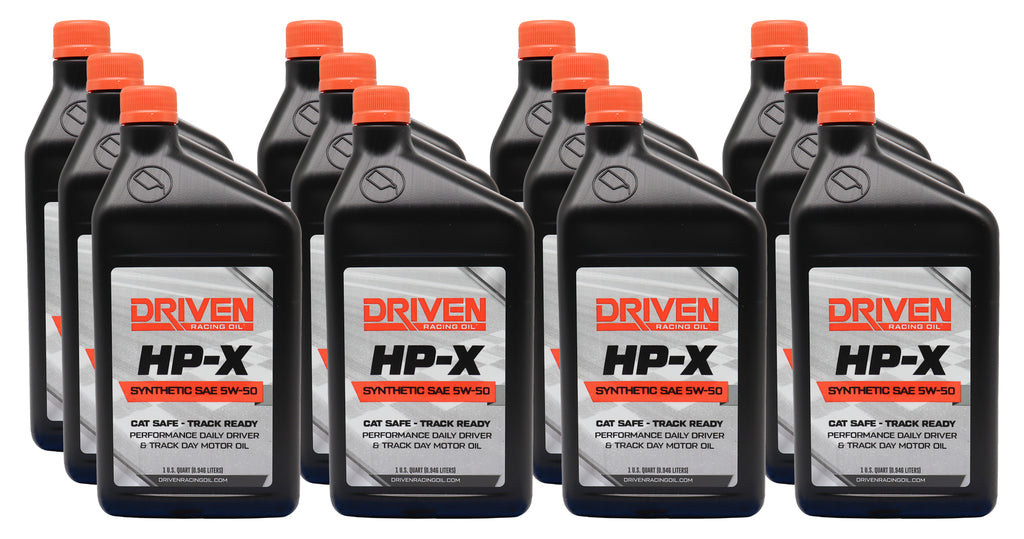 DRIVEN RACING OIL 17506-12 Driven Racing Oil HP-X 5W50 Synthetic Motor Oil Case of 12 Quarts