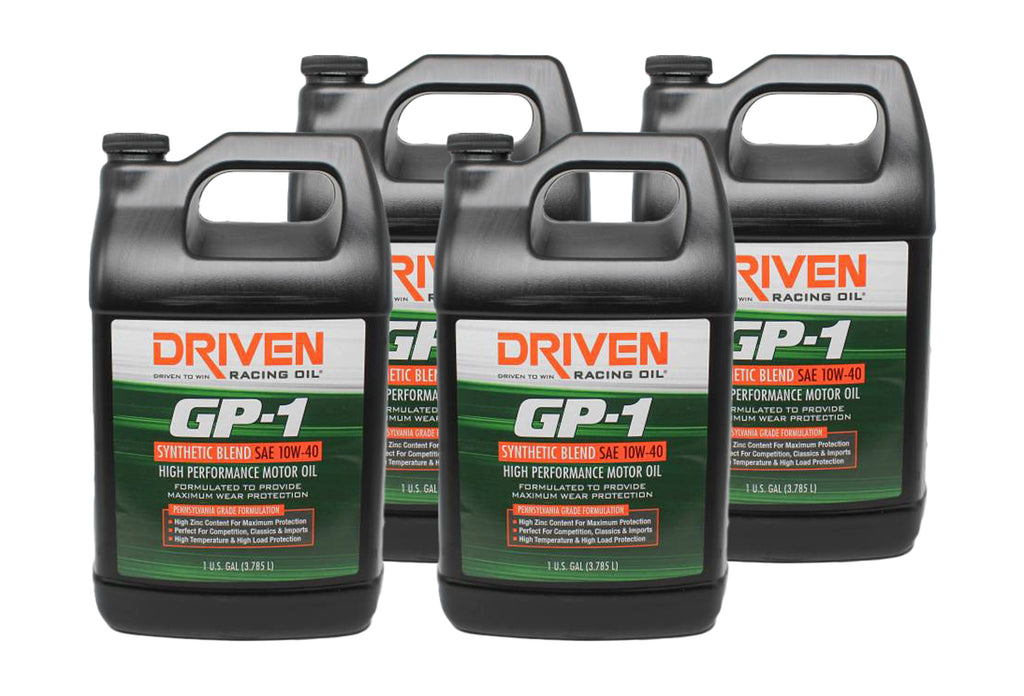 DRIVEN RACING OIL 19408-4 GP-1 10w40 SemiSynthetic Case 4 x 1 Gallon