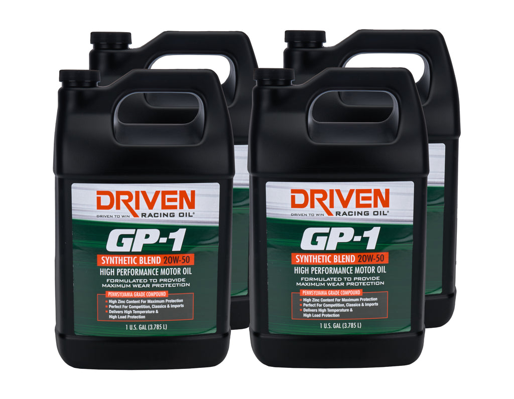 DRIVEN RACING OIL 19508-4 GP-1 20w50 SemiSynthetic Case 4 x 1 Gallon