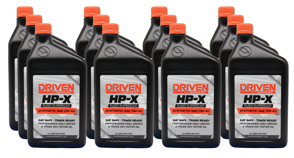 DRIVEN RACING OIL 23406-12 Driven Racing Oil HP-X Euro Supercar 0W40 Synthetic Motor Oil - 1 Quart Bottles (Set of 12)