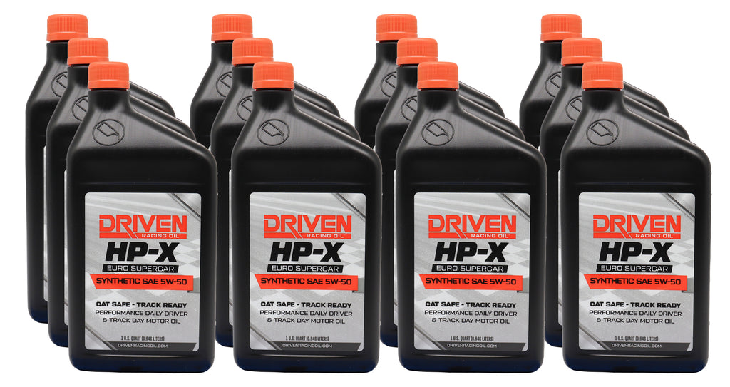 DRIVEN RACING OIL 23506-12 Driven Racing Oil HP-X Euro Supercar 5W50 Synthetic Motor Oil – Set of 12 Quarts