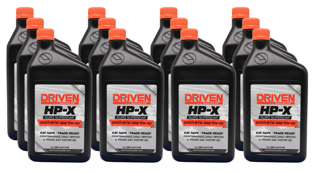 DRIVEN RACING OIL 23546-12 Driven Racing Oil HP-X Euro Supercar 5W40 Synthetic Motor Oil - Set of 12 Quarts