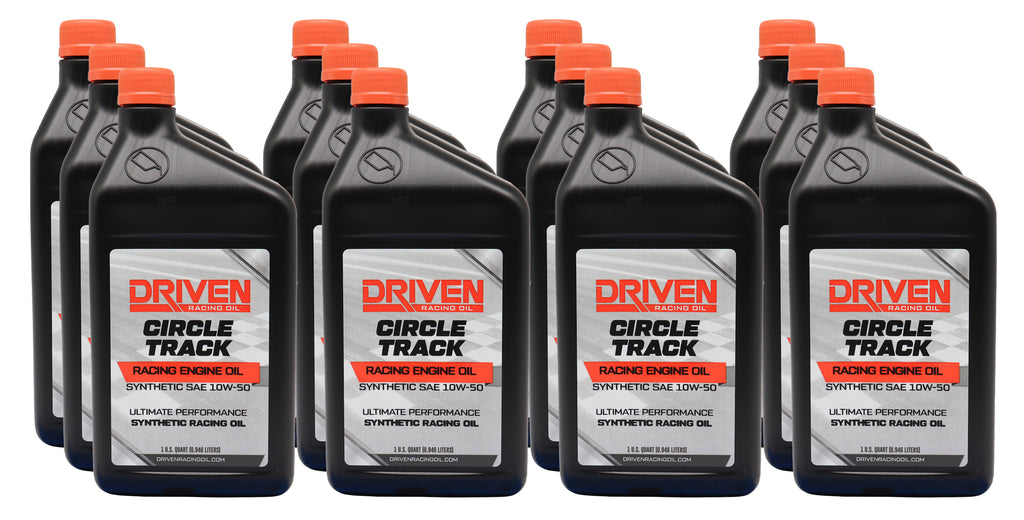DRIVEN RACING OIL 26156-12 Driven Racing Oil Circle Track 10W50 Synthetic Motor Oil - 12 Quart Bottles
