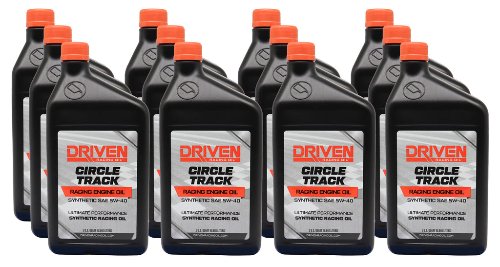 DRIVEN RACING OIL 26406-12 Driven Racing Oil Circle Track 5W40 Synthetic Motor Oil, 1 Quart Bottles (Set of 12)