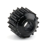 JONES RACING PRODUCTS AL-6105-18-A Jones Racing Products Alternator Drive Pulley 18 Tooth HTD with 1 Inch Width and 15mm Shaft – Aluminum Black Anodized