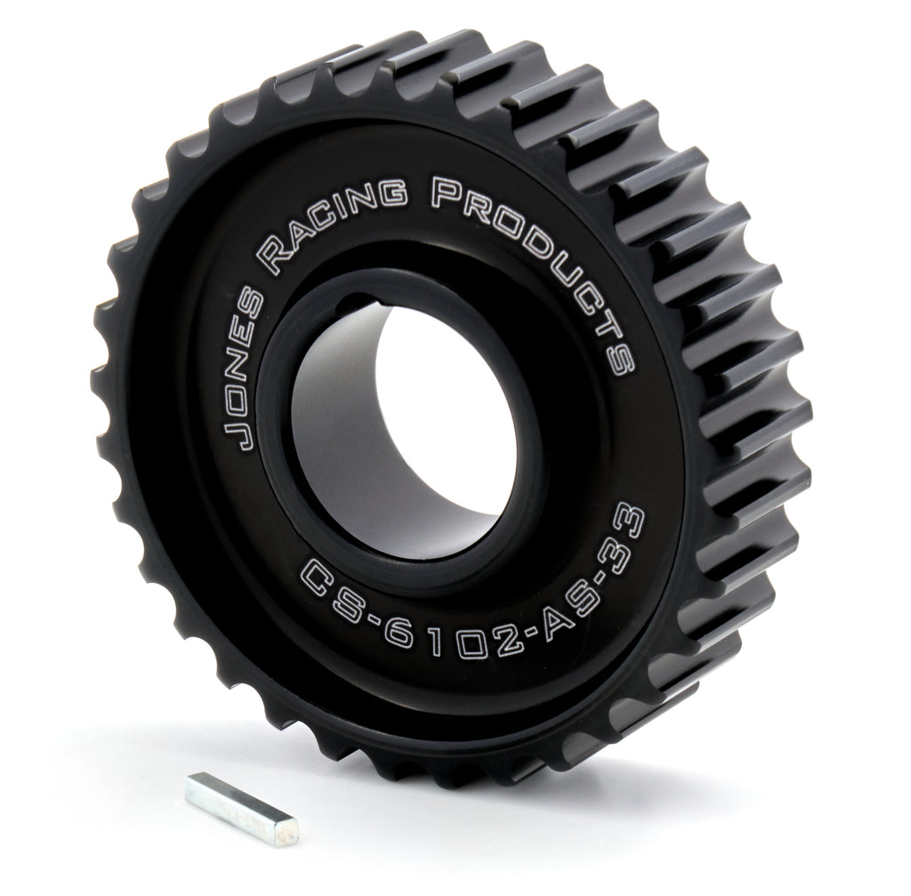 JONES RACING PRODUCTS CS-6102-AS-33 Jones Racing Products HTD Crankshaft Pulley 33 Tooth - 1-1/8 inch Mandrel - Aluminum Black Anodized
