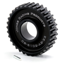 JONES RACING PRODUCTS CS-6102-AS-33 Jones Racing Products HTD Crankshaft Pulley 33 Tooth - 1-1/8 inch Mandrel - Aluminum Black Anodized