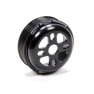 JONES RACING PRODUCTS WP-5104-C-5 Jones Racing Products Water Pump Pulley Serpentine 5-inch Diameter with 6-Rib Belt - Aluminum Black Anodized, Part WP-5104-C-5