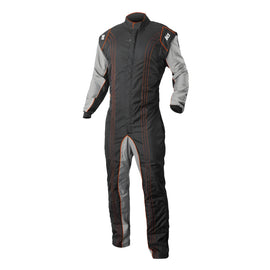 K1 RACEGEAR 10-GK2-O-LXL Suit Karting GK2 Adult Large/XL Black/Orange