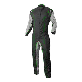 K1 RACEGEAR 10-GK2-V-L Suit Karting GK2 Adult Large Black/Green