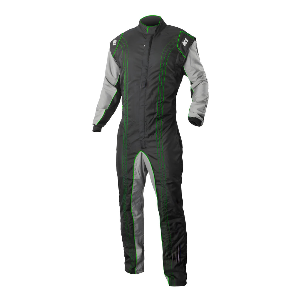 K1 RACEGEAR 10-GK2-V-ML Suit Karting GK2 Adult Medium/Large Black/Green
