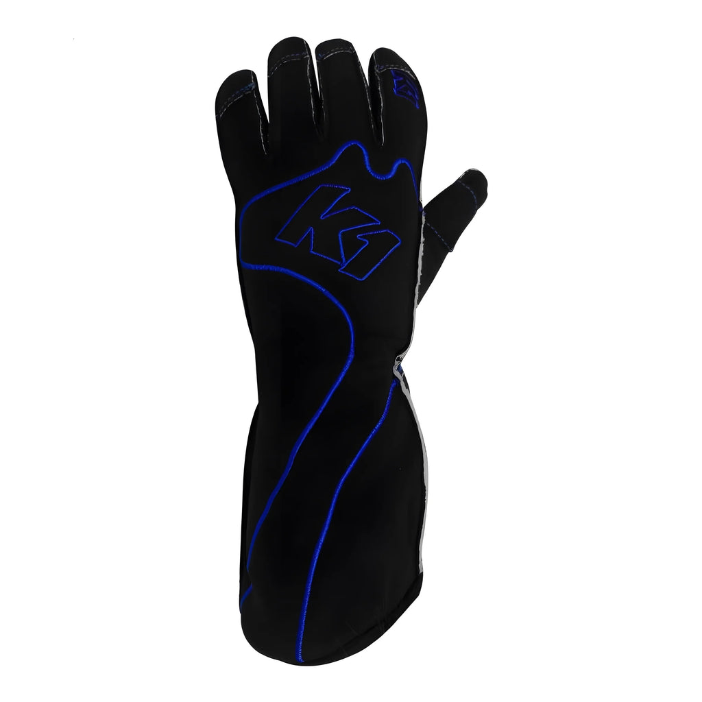 K1 RACEGEAR 13-RS1-B-XS Gloves Karting RS1 Youth X-Small Black/Blue