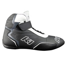 Load image into Gallery viewer, K1 RACEGEAR 14-PL2-NG-12 K1 RACEGEAR Pilot 2 Mid-Top Driving Shoes - Black/White Leather and Suede, Size 12