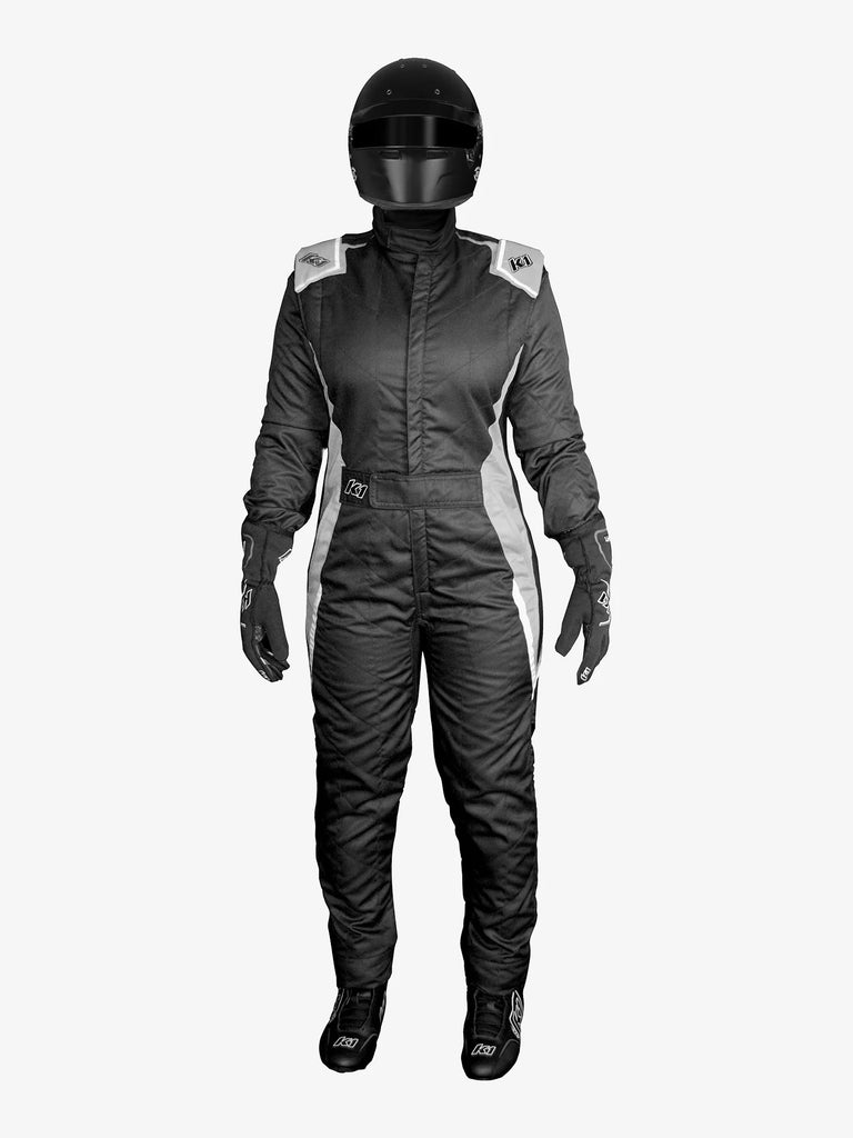 K1 RACEGEAR 20-LAY-NG-XL K1 RACEGEAR Layla Black and Grey X-Large Driving Suit with SFI 3.2A/5 Certification