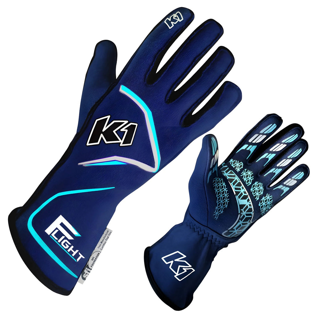 K1 RACEGEAR 23-FLT-BFB-M Gloves Flight Medium Blue