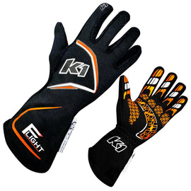 K1 RACEGEAR 23-FLT-NFO-L Gloves Flight Large Black-Flo Orange
