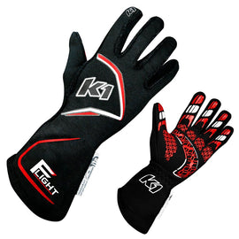 K1 RACEGEAR 23-FLT-NR-L Gloves Flight Large Black-Red
