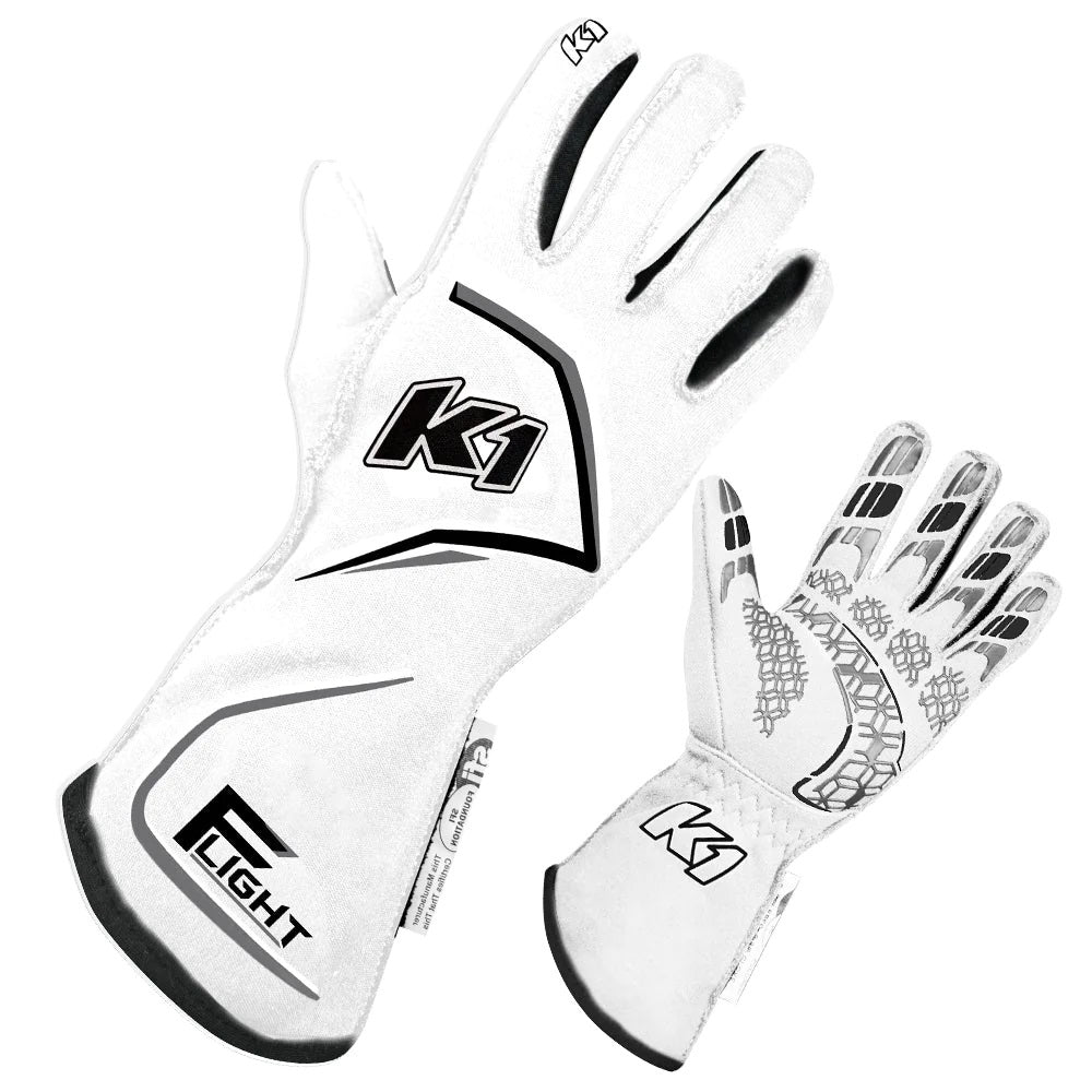 K1 RACEGEAR 23-FLT-WG-2XL Gloves Flight XX-Large White