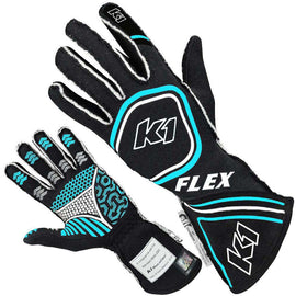 K1 RACEGEAR 23-FLX-NFB-M Glove Flex Medium Black / Flo Blue SFI / FIA