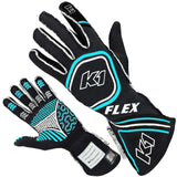 K1 RACEGEAR 23-FLX-NFB-S Glove Flex Small Black / Flo Blue SFI / FIA
