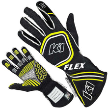 Load image into Gallery viewer, K1 RACEGEAR 23-FLX-NFY-L Glove Flex Large Black / Flo Yellow SFI / FIA