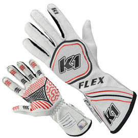 K1 RACEGEAR 23-FLX-W-S Glove Flex Small White SFI / FIA