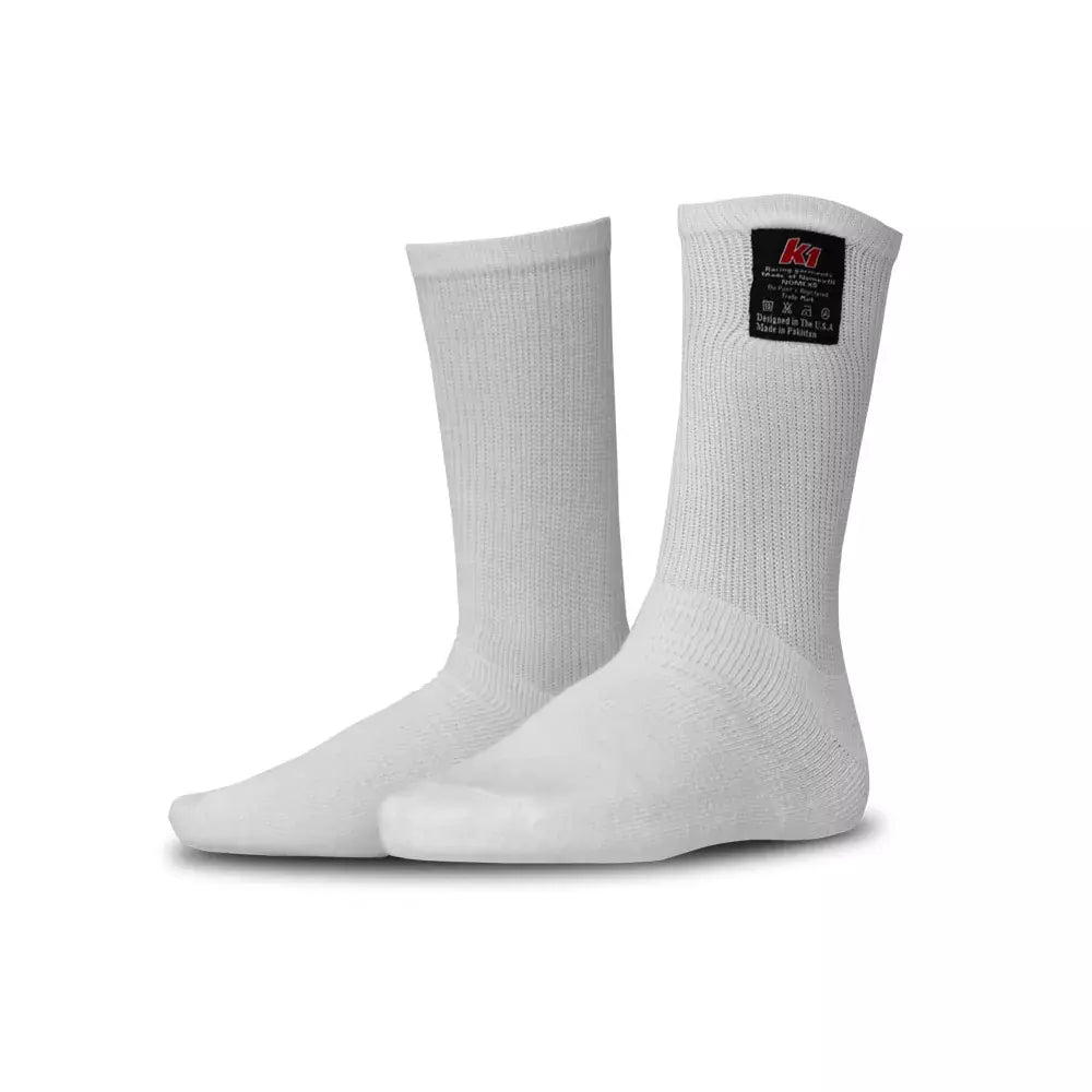 K1 RACEGEAR 26-NSO-W-SM Socks Nomex K1 White Small/Medium