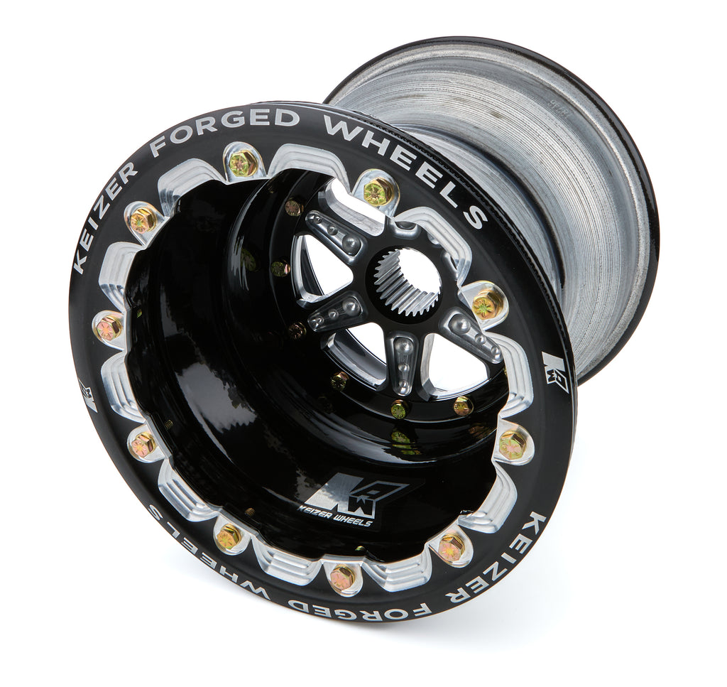 KEIZER ALUMINUM WHEELS, INC. 10104SPFBLB Splined Wheel B/L 10x10 4in BS 27Spl Black