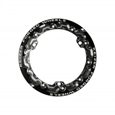 KEIZER ALUMINUM WHEELS, INC. 10FBLRINGTB Beadlock 10in Forged Black w/Mudcover Tabs