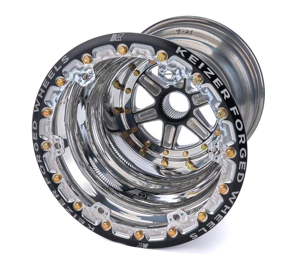 KEIZER ALUMINUM WHEELS, INC. 15175SPFBL Wheel Splined 15x17 Outer Beadlock 4in BS