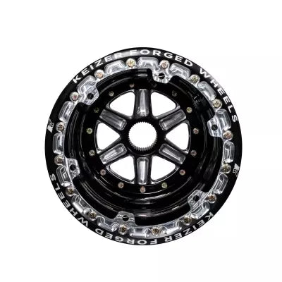 KEIZER ALUMINUM WHEELS, INC. 15178SPFBLB Wheel Splined 15x17 Blk Outer Beadlock 5in BS