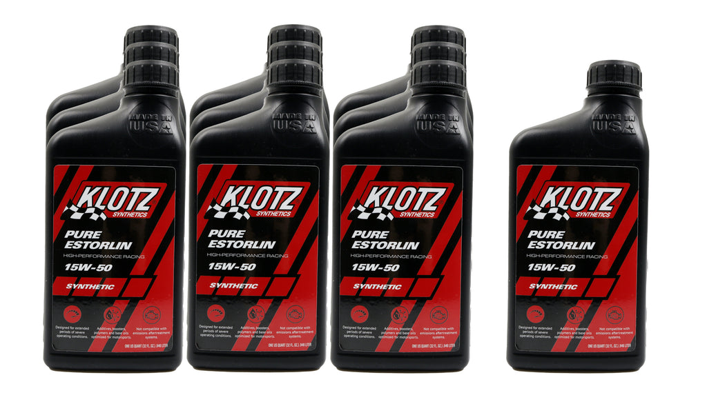 KLOTZ SYNTHETIC LUBRICANTS KE-955-10 Pure Estorlin Synthetic Oil 15w50 Case 10x1 Qt