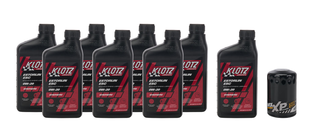 KLOTZ SYNTHETIC LUBRICANTS KT-404 Klotz Synthetic Lubricants Estorlin ESC 0W20 Motor Oil Change Kit for GM LS Trucks (2014-2018)